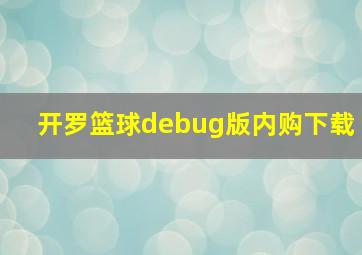 开罗篮球debug版内购下载