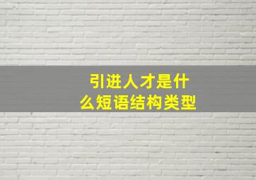 引进人才是什么短语结构类型