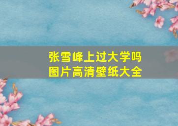 张雪峰上过大学吗图片高清壁纸大全