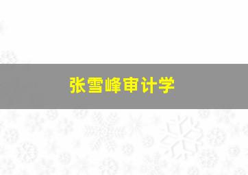 张雪峰审计学