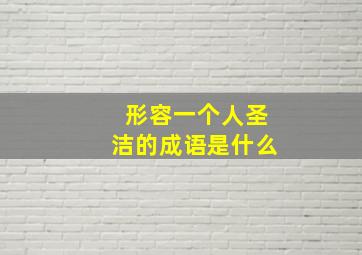 形容一个人圣洁的成语是什么