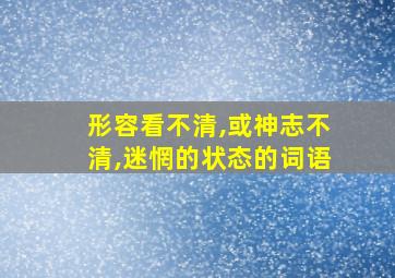 形容看不清,或神志不清,迷惘的状态的词语