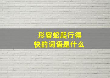 形容蛇爬行得快的词语是什么