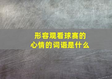 形容观看球赛的心情的词语是什么