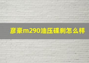 彦豪m290油压碟刹怎么样