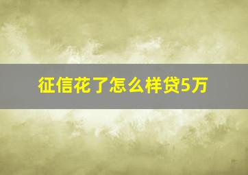 征信花了怎么样贷5万