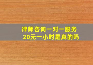 律师咨询一对一服务20元一小时是真的吗