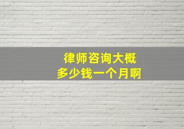 律师咨询大概多少钱一个月啊