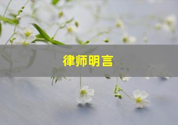 律师明言