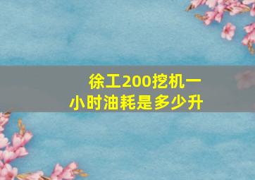 徐工200挖机一小时油耗是多少升