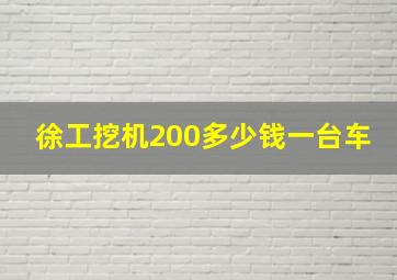 徐工挖机200多少钱一台车