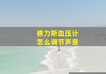 德力斯血压计怎么调节声音