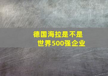 德国海拉是不是世界500强企业