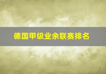 德国甲级业余联赛排名