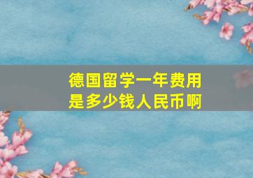 德国留学一年费用是多少钱人民币啊