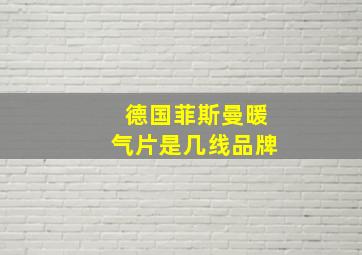 德国菲斯曼暖气片是几线品牌