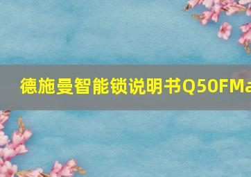 德施曼智能锁说明书Q50FMax