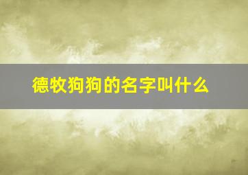 德牧狗狗的名字叫什么