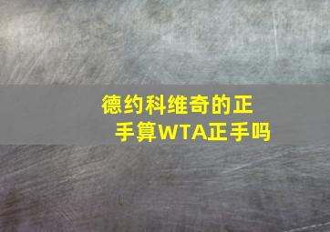 德约科维奇的正手算WTA正手吗