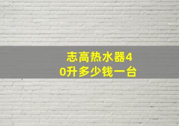 志高热水器40升多少钱一台