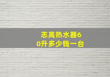 志高热水器60升多少钱一台