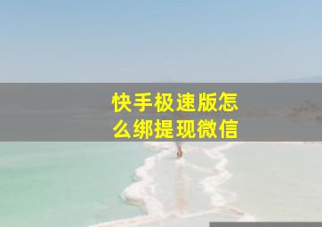 快手极速版怎么绑提现微信