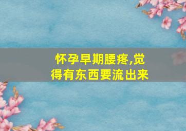 怀孕早期腰疼,觉得有东西要流出来