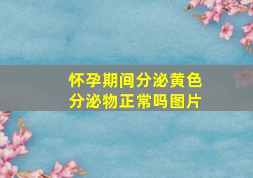 怀孕期间分泌黄色分泌物正常吗图片