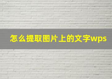 怎么提取图片上的文字wps