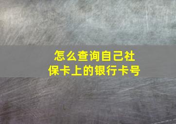 怎么查询自己社保卡上的银行卡号