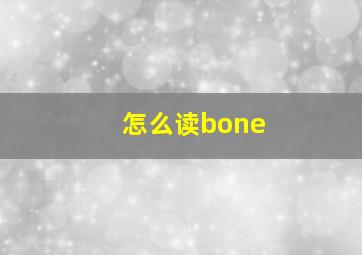 怎么读bone