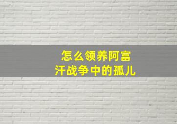 怎么领养阿富汗战争中的孤儿