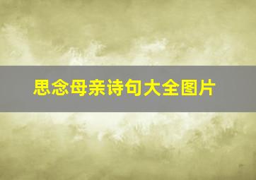 思念母亲诗句大全图片