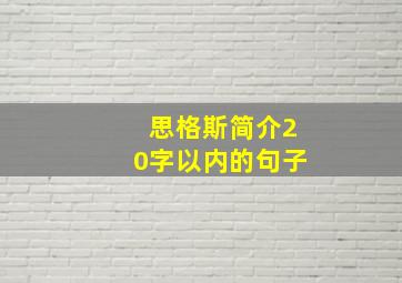 思格斯简介20字以内的句子