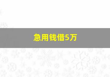 急用钱借5万