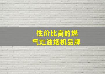 性价比高的燃气灶油烟机品牌