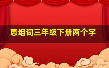 恵组词三年级下册两个字