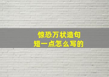 惊恐万状造句短一点怎么写的