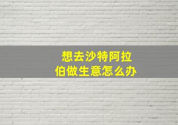 想去沙特阿拉伯做生意怎么办