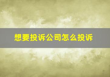 想要投诉公司怎么投诉