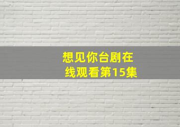 想见你台剧在线观看第15集