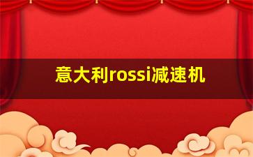 意大利rossi减速机