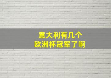 意大利有几个欧洲杯冠军了啊