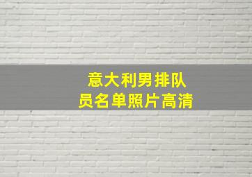 意大利男排队员名单照片高清