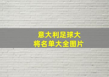 意大利足球大将名单大全图片