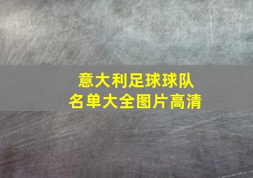 意大利足球球队名单大全图片高清