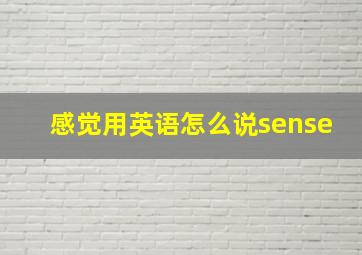 感觉用英语怎么说sense