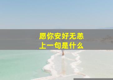 愿你安好无恙上一句是什么