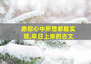 愿你心中所想都能实现,早日上岸的古文