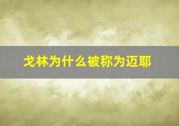 戈林为什么被称为迈耶